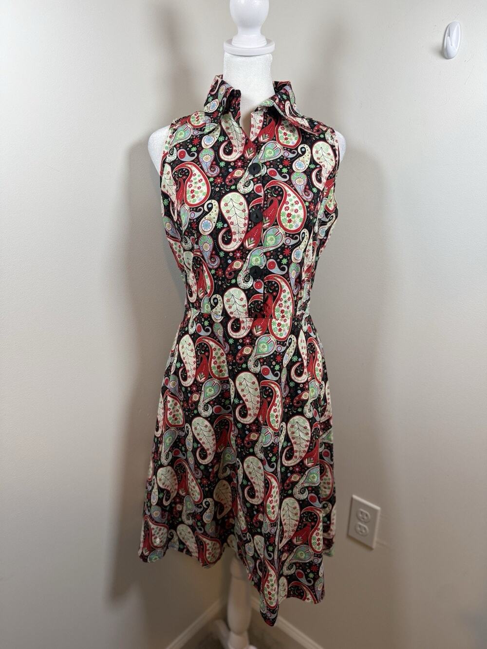 Voodoo Vixen Sleeveless Dress Size Medium Retro Rockabilly 50s Style Retro Pinup
